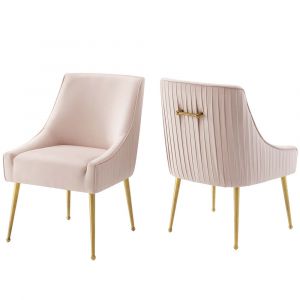 Modway - Discern Pleated Back Upholstered Performance Velvet Dining Chair (Set of 2) - EEI-4149-PNK