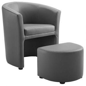 Modway - Divulge Armchair and Ottoman - EEI-1407-GRY