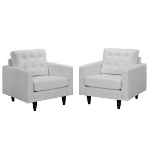 Modway - Empress Armchair Leather (Set of 2) - EEI-1282-WHI