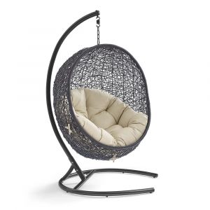 Modway - Encase Sunbrella Swing Outdoor Patio Lounge Chair - EEI-3943-BLK-BEI