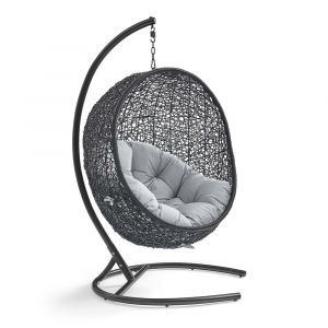 Modway - Encase Sunbrella Swing Outdoor Patio Lounge Chair - EEI-3943-BLK-GRY