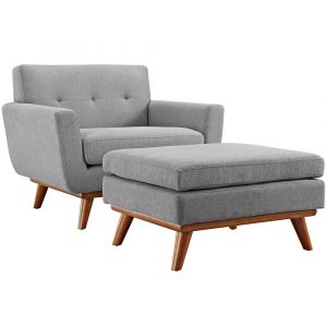 Modway - Engage 2 Piece Armchair and Ottoman - EEI-2187-GRY-SET