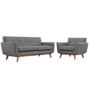 Modway - Engage Armchair and Loveseat (Set of 2) - EEI-1346-GRY