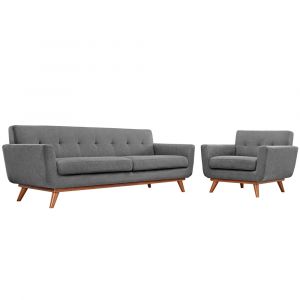 Modway - Engage Armchair and Sofa (Set of 2) - EEI-1344-GRY