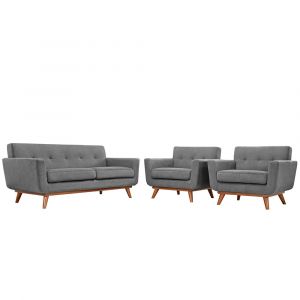 Modway - Engage Armchairs and Loveseat - 3 Piece Set - EEI-1347-GRY