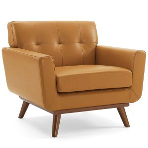 Modway - Engage Top-Grain Leather Living Room Lounge Accent Armchair - EEI-3734-TAN