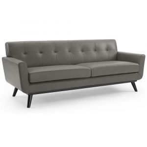 Modway - Engage Top-Grain Leather Living Room Lounge Sofa - EEI-3733-GRY