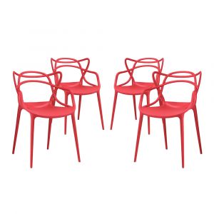 Modway - Entangled Dining Set (Set of 4) - EEI-2348-RED-SET