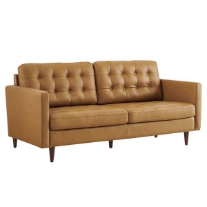 Modway - Exalt Tufted Leather Sofa in Tan - EEI-6099-TAN