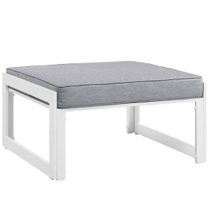 Modway - Fortuna Outdoor Patio Ottoman - EEI-1521-WHI-GRY