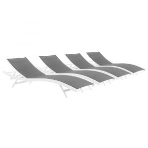 Modway - Glimpse Outdoor Patio Mesh Chaise Lounge (Set of 4) - EEI-4039-WHI-GRY