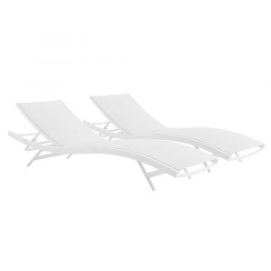 Modway - Glimpse Outdoor Patio Mesh Chaise Lounge (Set of 2) - EEI-4038-WHI-WHI