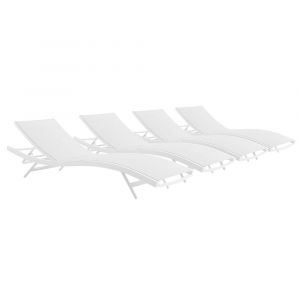 Modway - Glimpse Outdoor Patio Mesh Chaise Lounge (Set of 4) - EEI-4039-WHI-WHI