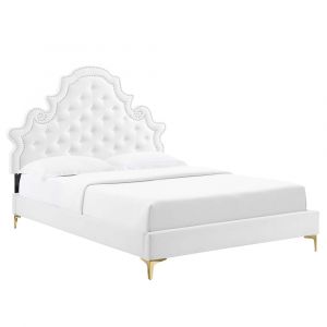 Modway - Gwyneth Tufted Performance Velvet Queen Platform Bed - MOD-6751-WHI