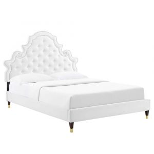 Modway - Gwyneth Tufted Performance Velvet Queen Platform Bed - MOD-6752-WHI