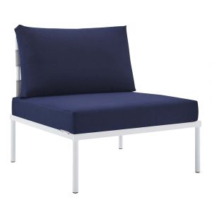 Modway - Harmony Sunbrella® Outdoor Patio Aluminum Armless Chair - EEI-4960-GRY-NAV