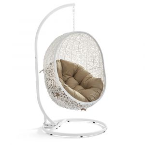 Modway - Hide Outdoor Patio Swing Chair With Stand - EEI-2273-WHI-MOC
