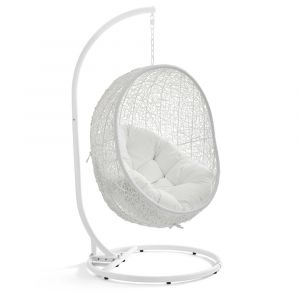 Modway - Hide Outdoor Patio Swing Chair With Stand - EEI-2273-WHI-WHI