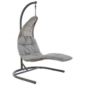Modway - Landscape Hanging Chaise Lounge Outdoor Patio Swing Chair - EEI-2952-LGR-GRY