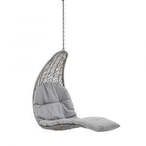 Modway - Landscape Hanging Chaise Lounge Outdoor Patio Swing Chair - EEI-4589-LGR-GRY