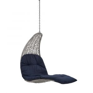 Modway - Landscape Hanging Chaise Lounge Outdoor Patio Swing Chair - EEI-4589-LGR-NAV