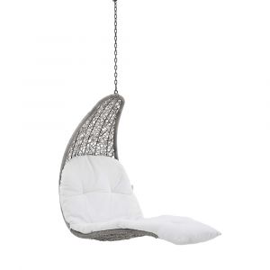 Modway - Landscape Hanging Chaise Lounge Outdoor Patio Swing Chair - EEI-4589-LGR-WHI
