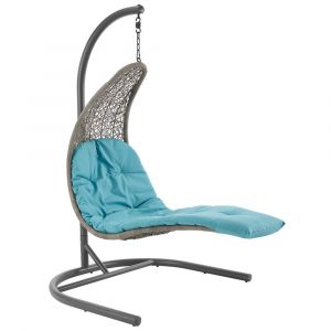 Modway - Landscape Hanging Chaise Lounge Outdoor Patio Swing Chair - EEI-2952-LGR-TRQ