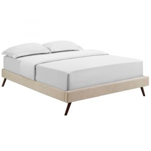 Modway - Loryn Queen Fabric Bed Frame with Round Splayed Legs - MOD-5891-BEI