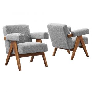 Modway - Lyra Boucle Fabric Armchair - (Set of 2) - EEI-6703-LGR