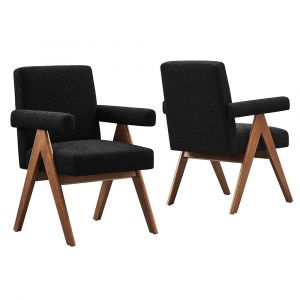 Modway - Lyra Boucle Fabric Dining Room Chair - (Set of 2) - EEI-6506-BLK