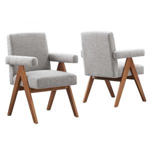 Modway - Lyra Boucle Fabric Dining Room Chair - (Set of 2) - EEI-6506-LGR