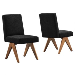 Modway - Lyra Boucle Fabric Dining Room Side Chair - (Set of 2) - EEI-6508-BLK