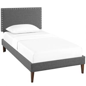 Modway - Macie Twin Fabric Platform Bed with Squared Tapered Legs - MOD-5967-GRY
