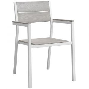 Modway - Maine Dining Outdoor Patio Armchair - EEI-1506-WHI-LGR