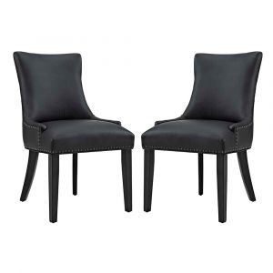 Modway - Marquis Dining Chair Faux Leather (Set of 2) - EEI-3498-BLK