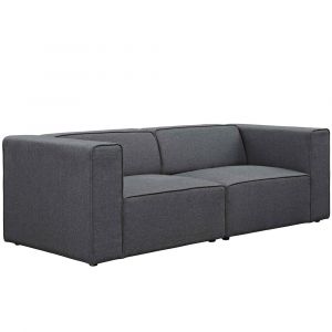 Modway - Mingle 2 Piece Upholstered Fabric Sectional Sofa Set - EEI-2825-GRY
