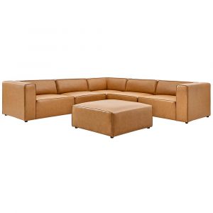 Modway - Mingle Vegan Leather 6-Piece Furniture Set in Tan - EEI-4796-TAN