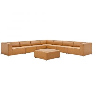 Modway - Mingle Vegan Leather 8-Piece Sectional Sofa Set - EEI-4799-TAN