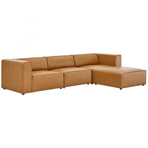 Modway - Mingle Vegan Leather Sofa and Ottoman Set - EEI-4790-TAN