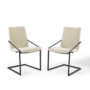 Modway - Pitch Dining Armchair Upholstered Fabric (Set of 2) - EEI-4489-BLK-BEI