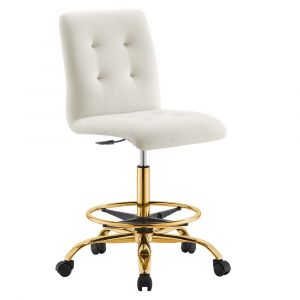 Modway - Prim Armless Performance Velvet Drafting Chair - EEI-4977-GLD-IVO