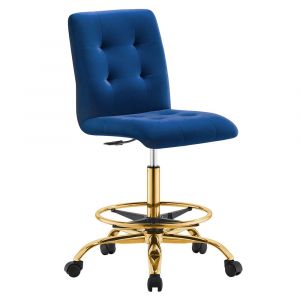Modway - Prim Armless Performance Velvet Drafting Chair - EEI-4977-GLD-NAV