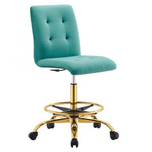 Modway - Prim Armless Performance Velvet Drafting Chair - EEI-4977-GLD-TEA