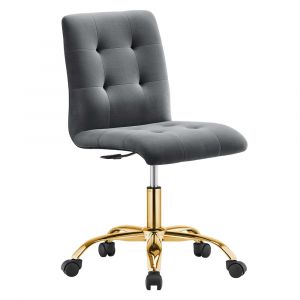 Modway - Prim Armless Performance Velvet Office Chair - EEI-4973-GLD-GRY