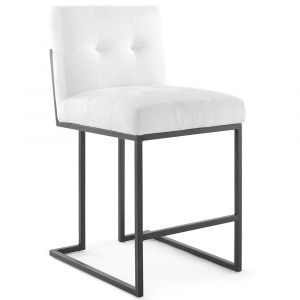 Modway - Privy Black Stainless Steel Upholstered Fabric Counter Stool - EEI-3854-BLK-WHI