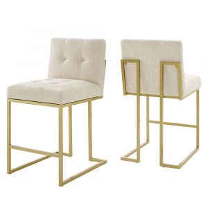 Modway - Privy Counter Stool Upholstered Fabric (Set of 2) - EEI-5571-GLD-BEI