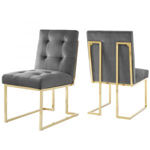 Modway - Privy Gold Stainless Steel Performance Velvet Dining Chair (Set of 2) - EEI-4152-GLD-CHA