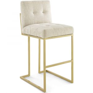 Modway - Privy Gold Stainless Steel Upholstered Fabric Bar Stool - EEI-3855-GLD-BEI