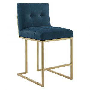 Modway - Privy Gold Stainless Steel Upholstered Fabric Counter Stool - EEI-3852-GLD-AZU