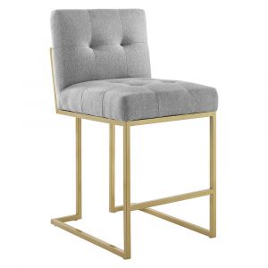Modway - Privy Gold Stainless Steel Upholstered Fabric Counter Stool - EEI-3852-GLD-LGR
